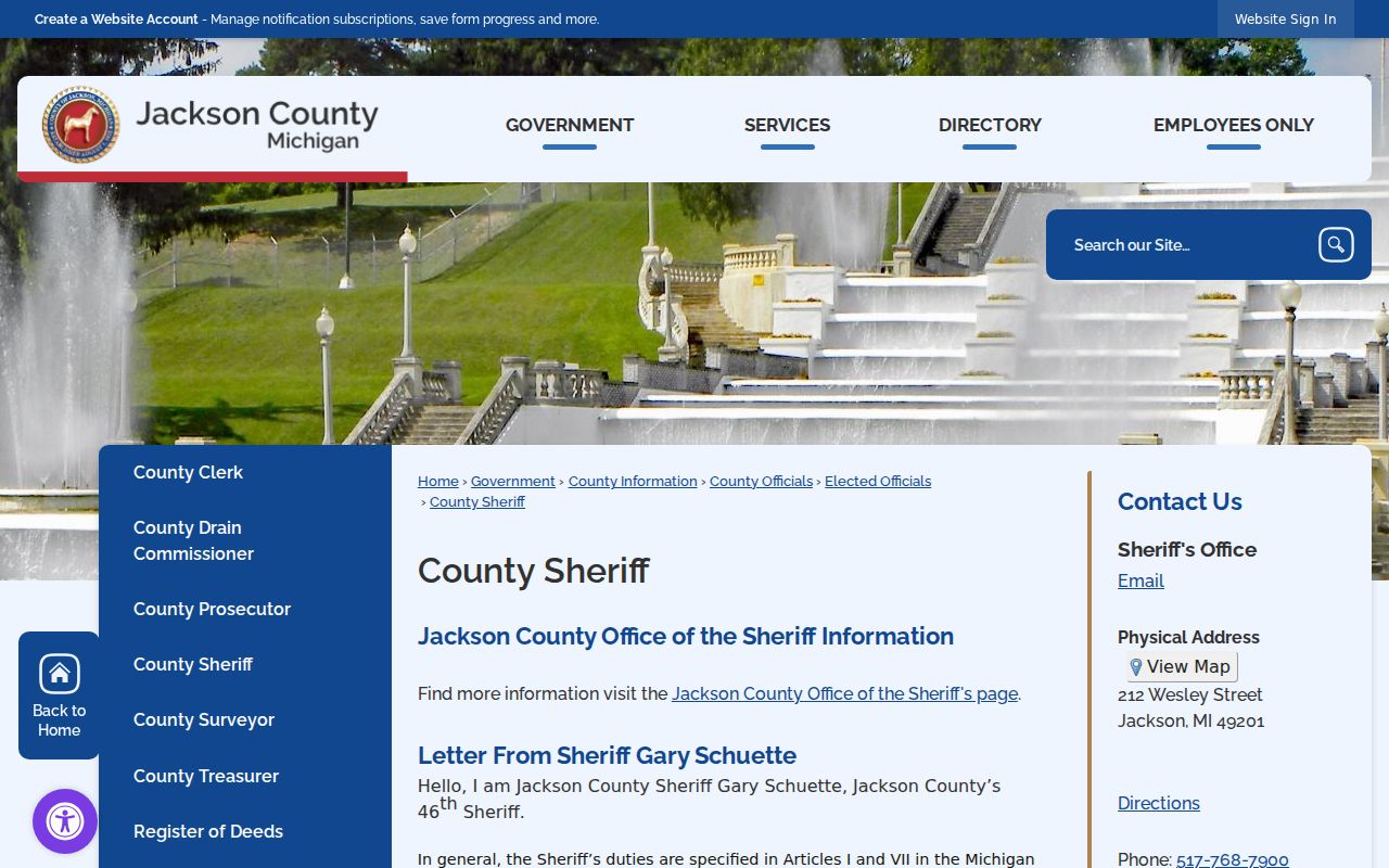 Jackson County arrest records and sheriff duties
