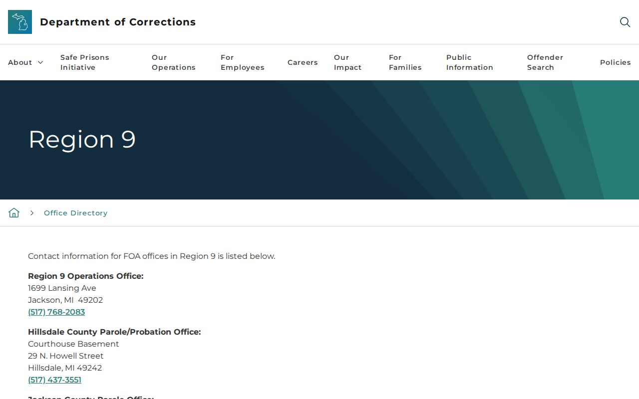 Jackson County criminal supervision office directory