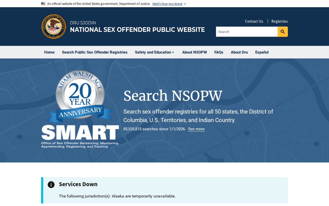 Jackson County sex offender cross-state search through NSOPW