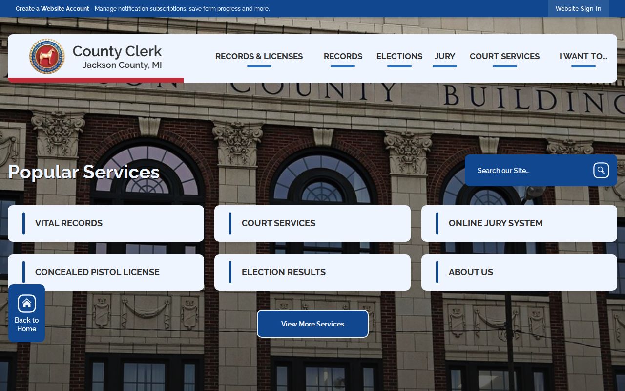 Jackson County FOIA page for Brooklyn sheriff criminal records